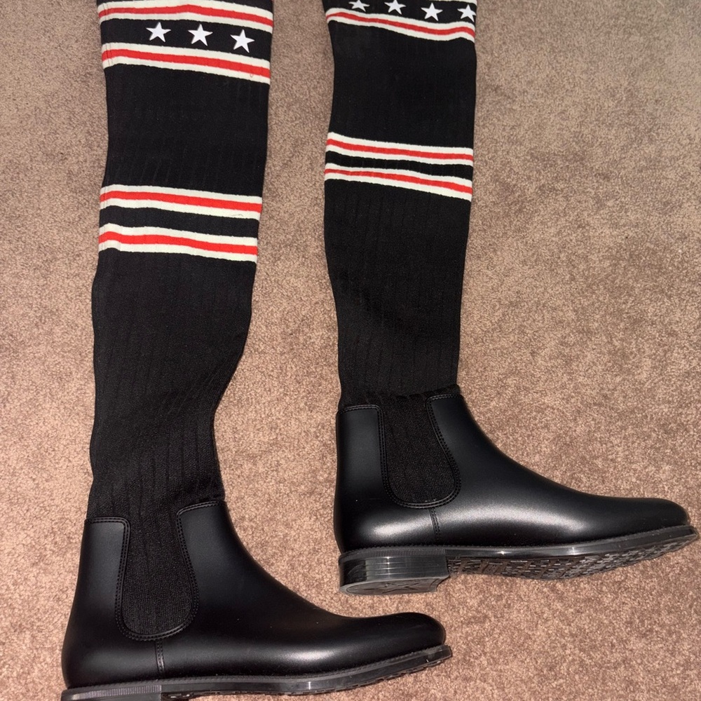 Givenchy Striped Red and Black Knit Socks
